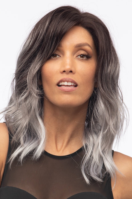 GRAYDIENT STORM ••• Dark Brown Roots that Melt into Light Gray & Silver Tones Towards the Ends