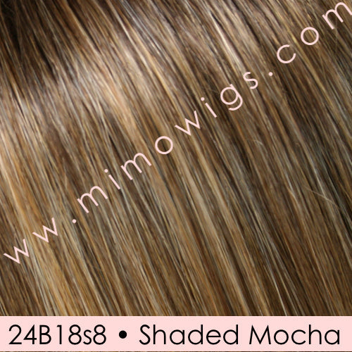 24B18s8 • SHADED MOCHA | Med Natural Ash Blonde & Light Natural Gold Blonde Blend, Shaded with Med Brown