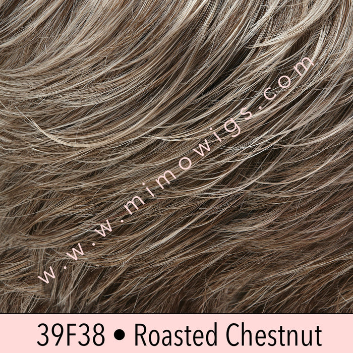 39F38 • ROASTED CHESTNUT | Light Natural Ash Brown with 75% Grey Front, graduating to Med Brown with 35% Grey Nape
