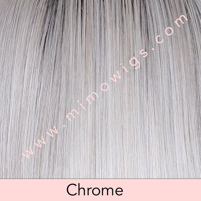CHROME • 51/56/60R4 ••• Dark brown root with a gradual mix of 30% gray.10%gray and white at tip